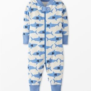 Hanna Andersson Blue Shark Print Kids Pajamas